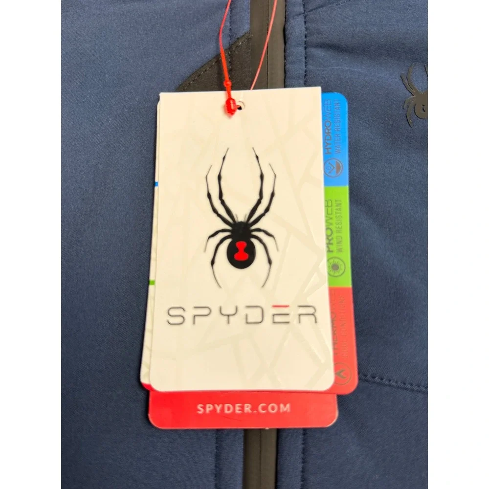 Spyder Kids 2T Navy Blue Softshell Hooded Jacket Warm New with Tags MSRP $79